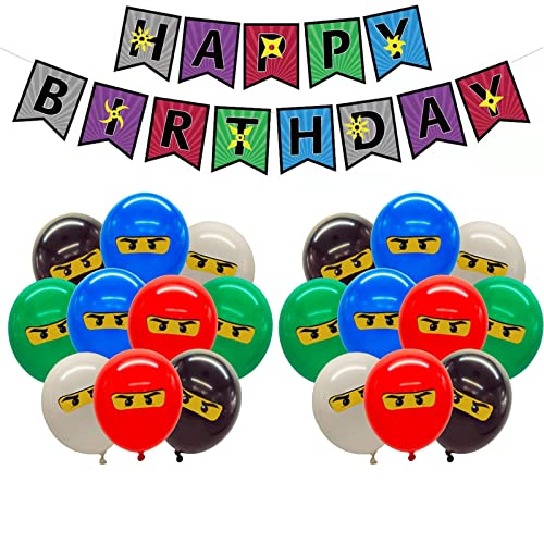 Kinder Geburtstagsfeier liefert Dekorationen Luftballons Kindergeburtstag Deko Ballons Partydekorationen für Jungen Cartoon Warrior Themed Birthday von JINSEN