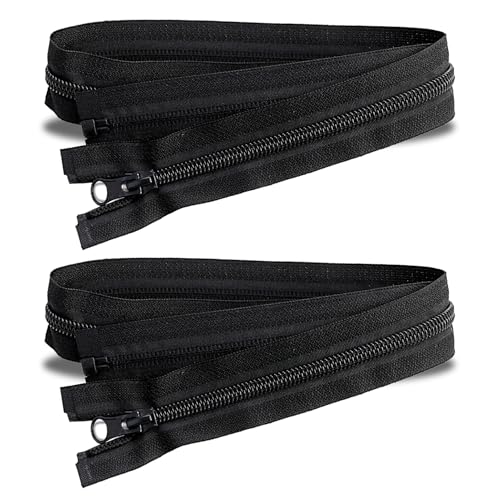 2 Stück Reißverschluss in Schwarze 70 cm #5, Reißverschluss für Jacken 5mm Trennende Jacke Reißverschlüsse Nylon zum Nähen Zipper Reißverschluss Teilbar für Kleidung Jacken Mantel Bettwäsche Taschen von JINSIHU