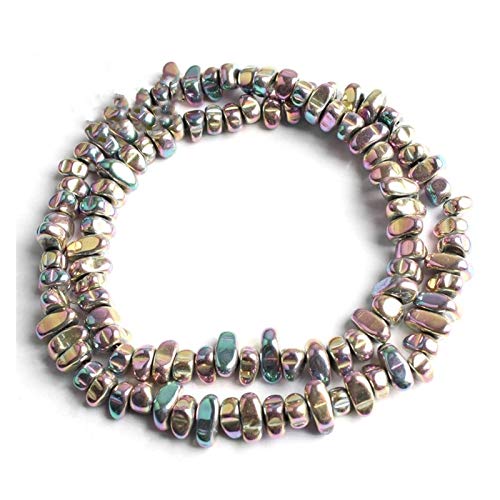 JINSUO NWXZU 3-10mm Naturstein-Hämatit Unregelmäßige Kies Stein Spacer lose Perlen for die Schmucksachen, die DIY-Korn-Armband-Halskette 15 Zoll (Color : Rainbow) von JINSUO
