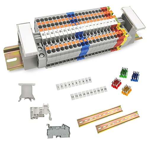 JINXIAN Durchgangsklemme PT2.5TWIN Reihenklemmen Hutschiene Klemmen DIN-Schienenanschlussblock-Kit Hutschiene Klemme Hutschiene Klemmleisten für Anschlussblöcke elektrisch Automatisierungsprojekte von JINXIAN