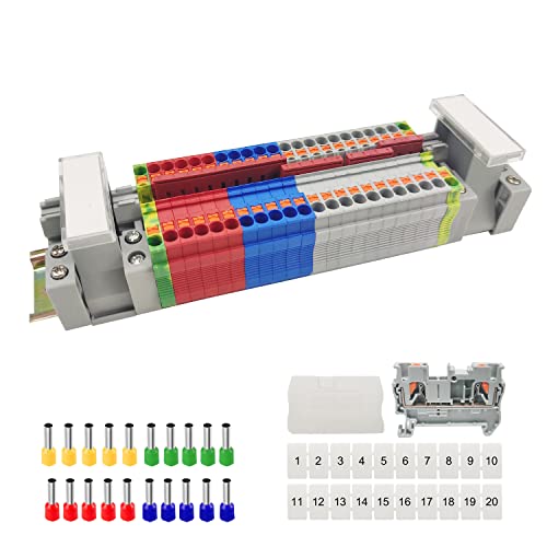 JINXIAN Reihenklemmen Hutschiene Klemmen PT-2,5 Durchgangsklemme Hutschiene Klemmleisten DIN-Schienenanschlussblock-Kit für Produktionsautomatisierung Anschlussblöcke elektrisch von JINXIAN