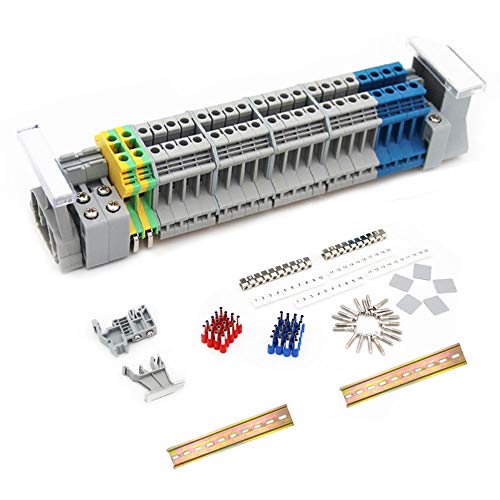 JINXIAN Reihenklemmen Hutschiene Klemmen UK 2,5 Durchgangsklemme klemmleiste Kit DIN-Schienenanschlussblock-Kit,Klemmblock Hutschiene Anschlussblöcke elektrisch von JINXIAN