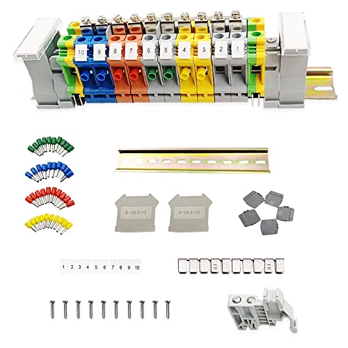 JINXM Klemme für Hutschiene Reihenklemmen Hutschiene-Kit UK/10N Durchgangsklemme Anschlussblöcke Elektrisch Schienenanschlussblock von JINXIAN