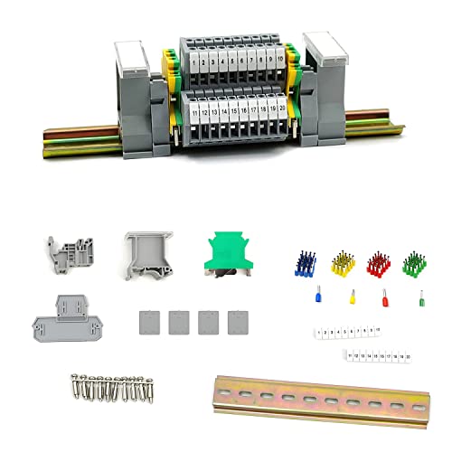 JINXM Reihenklemme DIN-Schienenanschlussblock-Kit MBKKB2.5 Klemme für Hutschiene Reihenklemmen Hutschiene Durchgangsklemmen für Hutschiene Schienenanschluss Block von JINXIAN