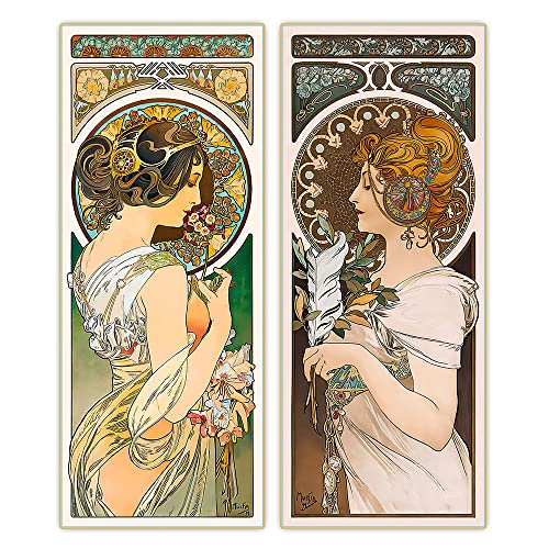 Malen nach Zahlen für Erwachsene, Alphonse Mucha《Feder & Primrose, 1899》 Digitales Öl-Leinwand-Malset für Kinder, Geburtstag, Hochzeit, Dekorationen, Geschenke von JINYANZZYJ