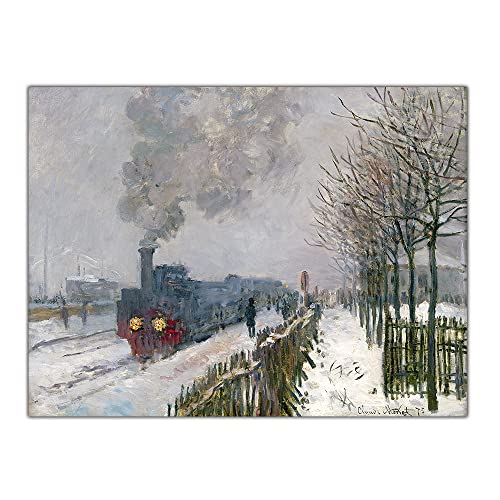 Malen nach Zahlen für Erwachsene, Claude Monet, Zug im Schnee oder der Lokomotive, digitales Öl-Leinwand-Malset für Kinder, Geburtstag, Hochzeit, Dekorationen, Geschenke Malen nach Zahlen für Erwachsene, Claude Monet, Zug im Schnee oder der Lokomotive, digitales Öl-Leinwand-Malset für Kinder, Geburtstag, Hochzeit, Dekorationen, Geschenke von JINYANZZYJ
