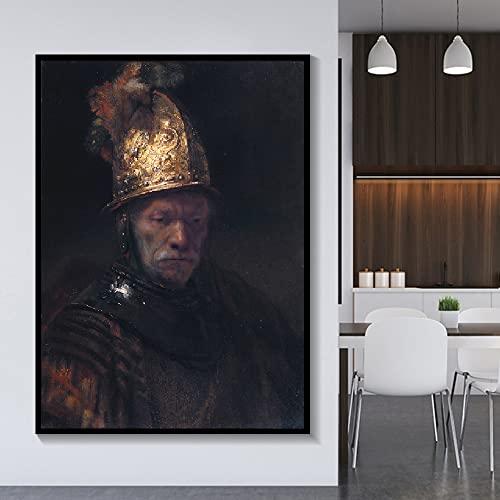 Malen nach Zahlen für Erwachsene, der Mann mit dem goldenen Helm von Rembrandt Digitales Öl-Leinwand-Malset für Kinder, Geburtstag, Hochzeit, Dekorationen, Geschenke von JINYANZZYJ