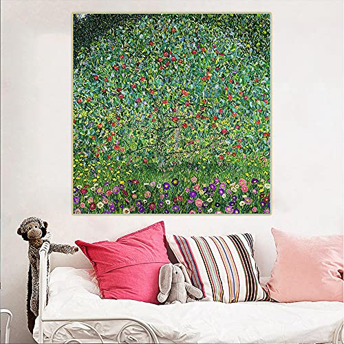 Malen nach Zahlen für Erwachsene und Kinder, Gustav Klimt, Apfelbaum I, 1912, Ölgemälde zum Selbermachen, Leinwanddruck, Wandkunst, Heimdekoration von JINYANZZYJ