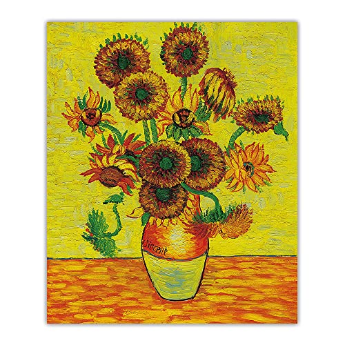 Malen nach Zahlen für Erwachsene Kinder Van Gogh《Sonnenblumen》 DIY Ölgemälde Leinwanddruck Wandkunst Heimdekoration von JINYANZZYJ