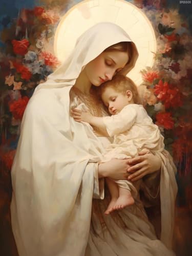 Ölgemälde zum Selbermachen, Malen nach Zahlen, Set für Erwachsene, Gott, Jesus, Jungfrau, Maria, Christentum, Anfänger, Zeichnen mit Pinseln, Weihnachtsdekoration, Dekorationen, Geschenke Ölgemälde zum Selbermachen, Malen nach Zahlen, Set für Erwachsene, Gott, Jesus, Jungfrau, Maria, Christentum, Anfänger, Zeichnen mit Pinseln, Weihnachtsdekoration, Dekorationen, Geschenke von JINYANZZYJ