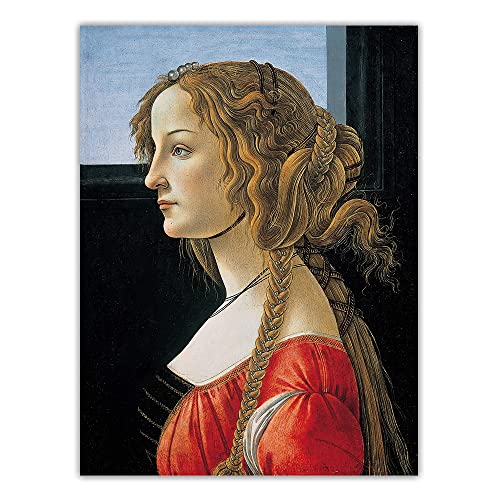 Sandro Botticelli Ölgemälde zum Selbermachen, Malen-nach-Zahlen-Set für Erwachsene, Portrait einer jungen Frau, Anfänger, Zeichnung mit Pinseln, Weihnachtsdekoration, Geschenke von JINYANZZYJ