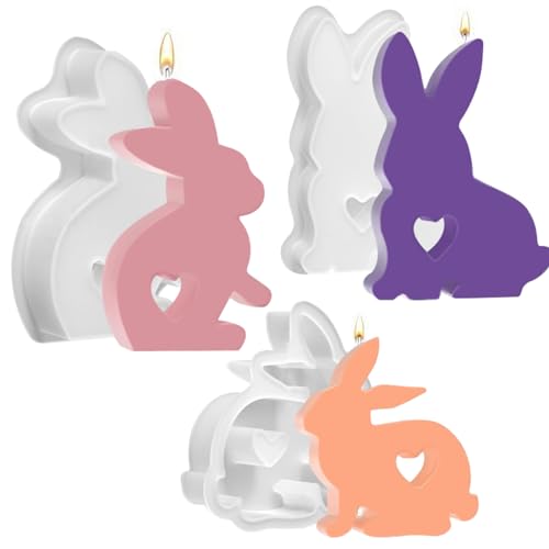 3 Stück Osterhase Silikonform,Silikonform Hase,Silikonform Ostern,DIY Hase Silikon Kerzenhalter Gießform für Kerzenständer,Silikonformen für Gips,Sojawachs Kerzen,Ostergeschenke 3 Stück Osterhase Silikonform,Silikonform Hase,Silikonform Ostern,DIY Hase Silikon Kerzenhalter Gießform für Kerzenständer,Silikonformen für Gips,Sojawachs Kerzen,Ostergeschenke von JINYJIA