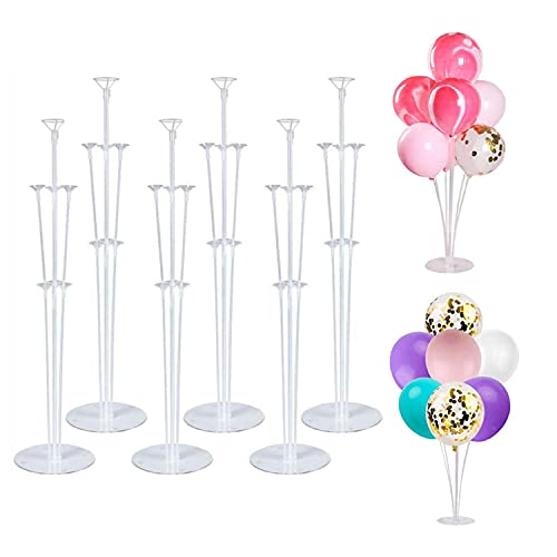 Ballonhalter, 6 Stück Ballonhalter-Kits, Ballonhalter mit Kunststoffhalter, verwendet für Geburtstagsfeier und Hochzeitsfeier, wiederverwendbar von JINYUNMIN