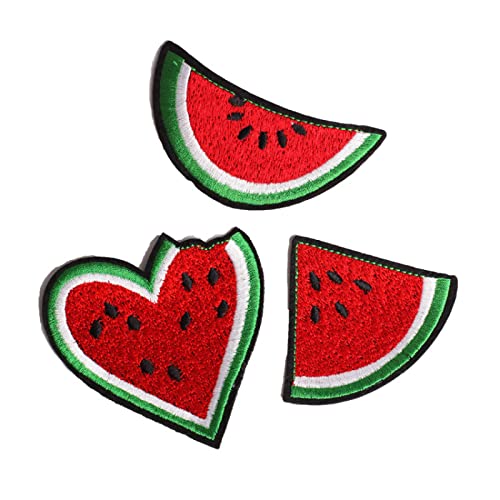 Bestickte Aufnäher 9 Stücke Cartoon Wassermelone Stickerei Stoff Patch Aufkleber Kleidung Taschen Jeans Lochfüllung Kleidung Zubehör Klebeband Gepäck Dekorative Abzeichen von JINZIJINYU