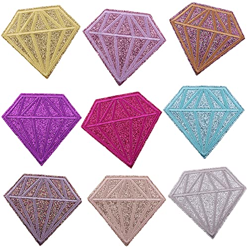 Buegelbilder Bestickte Patches Diamant Pailletten Stoff Aufkleber Selbstklebender Patch Aufkleber Stickerei Stoff Aufkleber Bekleidungszubehör Down Patch Aufkleber Handy Shell Aufkleber von JINZIJINYU