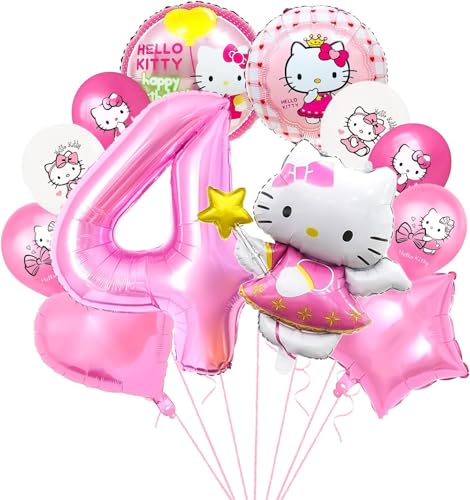 Kindergeburtstag Party Dekoration,Thema Party Ballon Dekoration,Geburtstag Luftballons Mädchen Folienballon Deko für Kinder (Rosa 4) von JIOLINK