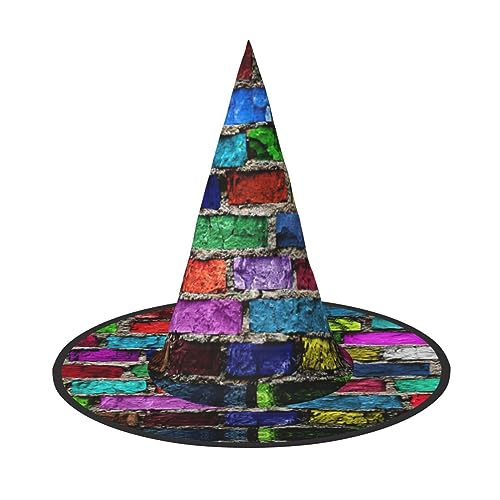 JIPOFD Buntes Halloween-Hexenkostüm, Zubehör, Spitzkappe, Hexenhut, faltbar, Halloween-Hüte, 2 Stück JIPOFD Buntes Halloween-Hexenkostüm, Zubehör, Spitzkappe, Hexenhut, faltbar, Halloween-Hüte, 2 Stück von JIPOFD