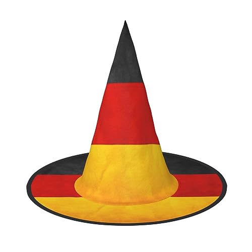 JIPOFD Deutschland Flagge Halloween Hexen Kostüm Zubehör Spitzkappe Hexenhut Faltbare Halloween Hüte 2 Stück von JIPOFD