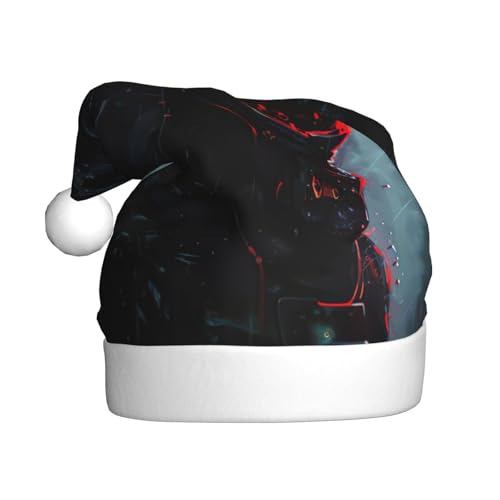 JIPOFD Hacker Era Weihnachtsmannmütze, Weihnachtsmütze für Erwachsene für Damen und Herren, weich und bequem, verdickte Nikolausmütze JIPOFD Hacker Era Weihnachtsmannmütze, Weihnachtsmütze für Erwachsene für Damen und Herren, weich und bequem, verdickte Nikolausmütze von JIPOFD