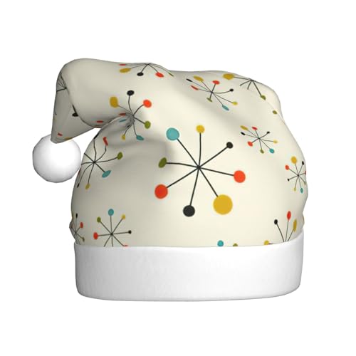 JIPOFD Moderne Weihnachtsmütze im Retro-Stil, Weihnachtsmütze für Erwachsene für Damen und Herren, weich und bequem, verdickte Nikolausmütze JIPOFD Moderne Weihnachtsmütze im Retro-Stil, Weihnachtsmütze für Erwachsene für Damen und Herren, weich und bequem, verdickte Nikolausmütze von JIPOFD