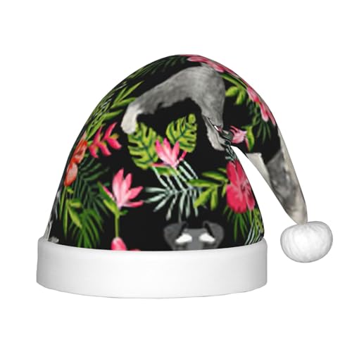 JIPOFD Schnauzer-Weihnachtsmannmütze, Weihnachtsmütze, Uni, weich und bequem, verdickte Nikolausmütze JIPOFD Schnauzer-Weihnachtsmannmütze, Weihnachtsmütze, Uni, weich und bequem, verdickte Nikolausmütze von JIPOFD