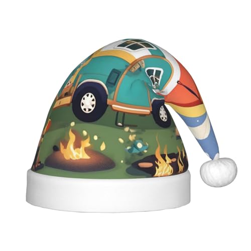 JIPOFD Weihnachtsmütze mit Aufschrift "Happy Camper", uni, weich und bequem, verdickte Weihnachtsmütze JIPOFD Weihnachtsmütze mit Aufschrift "Happy Camper", uni, weich und bequem, verdickte Weihnachtsmütze von JIPOFD