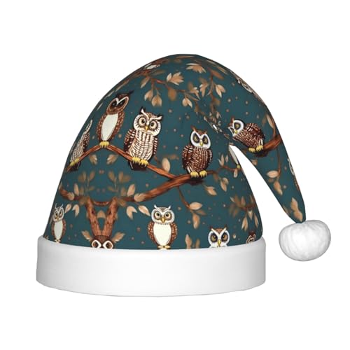 JIPOFD Weihnachtsmütze mit Eulen auf Baumzweigen, Weihnachtsmütze, Uni, weich und bequem, verdickte Weihnachtsmütze JIPOFD Weihnachtsmütze mit Eulen auf Baumzweigen, Weihnachtsmütze, Uni, weich und bequem, verdickte Weihnachtsmütze von JIPOFD