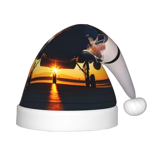 JIPOFD Weihnachtsmütze mit Flugzeugflugzeug bei Sonnenuntergang, uni, weich und bequem, verdickte Weihnachtsmütze JIPOFD Weihnachtsmütze mit Flugzeugflugzeug bei Sonnenuntergang, uni, weich und bequem, verdickte Weihnachtsmütze von JIPOFD