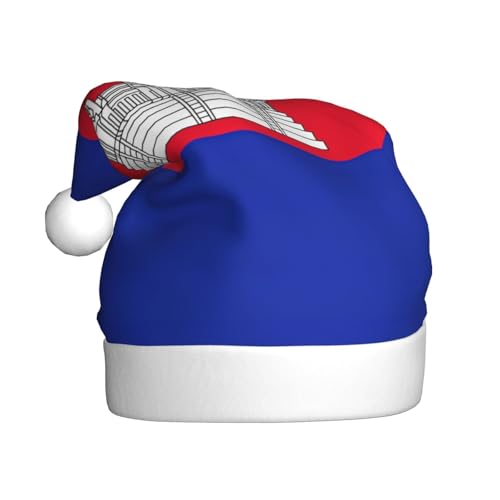 JIPOFD Weihnachtsmütze mit Kambodscha-Flagge, für Erwachsene für Damen und Herren, weich und bequem, verdickte Nikolausmütze JIPOFD Weihnachtsmütze mit Kambodscha-Flagge, für Erwachsene für Damen und Herren, weich und bequem, verdickte Nikolausmütze von JIPOFD