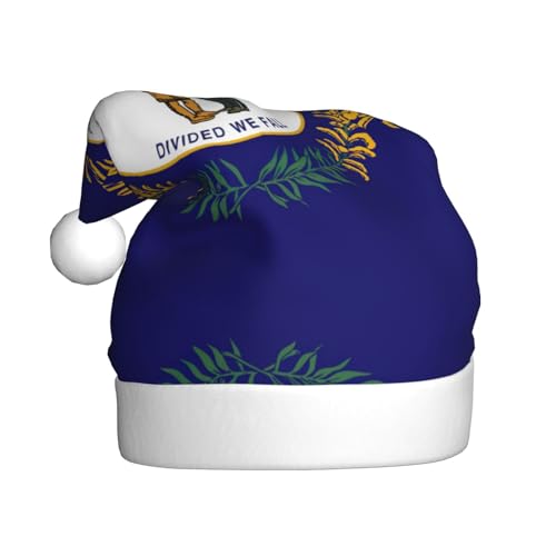 JIPOFD Weihnachtsmütze mit Kentucky-Staatsflagge, Weihnachtsmütze für Erwachsene für Damen und Herren, weich und bequem, verdickte Nikolausmütze JIPOFD Weihnachtsmütze mit Kentucky-Staatsflagge, Weihnachtsmütze für Erwachsene für Damen und Herren, weich und bequem, verdickte Nikolausmütze von JIPOFD