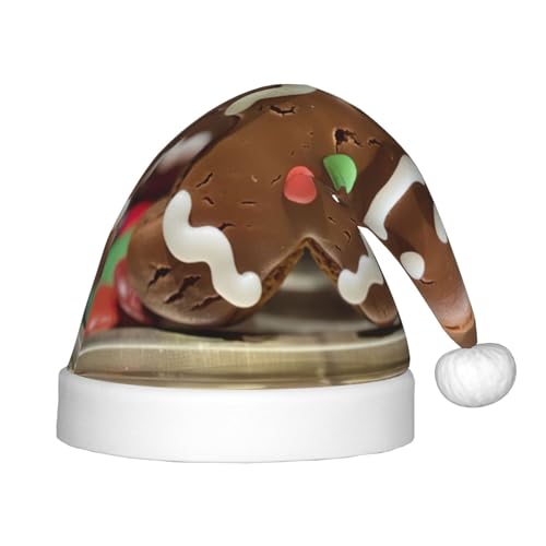 JIPOFD Weihnachtsmütze mit Lebkuchenmann, Süßigkeiten-Motiv, Uni, weich und bequem, verdickte Weihnachtsmütze JIPOFD Weihnachtsmütze mit Lebkuchenmann, Süßigkeiten-Motiv, Uni, weich und bequem, verdickte Weihnachtsmütze von JIPOFD