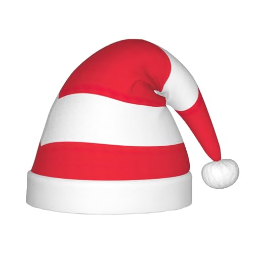 JIPOFD Weihnachtsmütze mit Österreichischer Flagge, Uni, weich und bequem, verdickte Nikolausmütze JIPOFD Weihnachtsmütze mit Österreichischer Flagge, Uni, weich und bequem, verdickte Nikolausmütze von JIPOFD