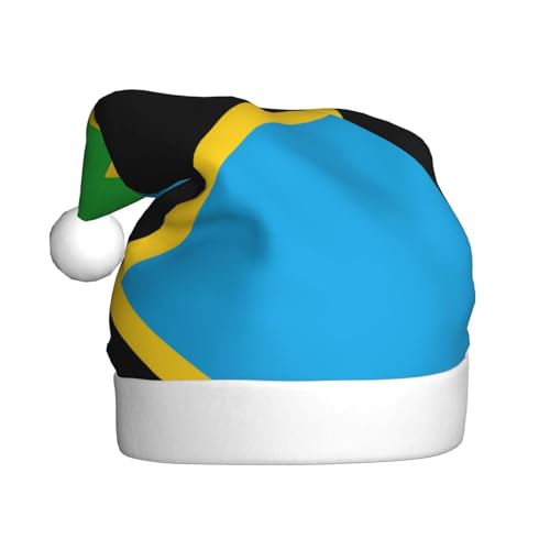 JIPOFD Weihnachtsmütze mit Tansania-Flagge, Weihnachtsmütze für Erwachsene für Damen und Herren, weich und bequem, verdickte Nikolausmütze JIPOFD Weihnachtsmütze mit Tansania-Flagge, Weihnachtsmütze für Erwachsene für Damen und Herren, weich und bequem, verdickte Nikolausmütze von JIPOFD