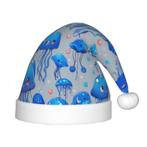 JIPOFD Weihnachtsmütze mit bunten Quallen, Uni, weich und bequem, verdickte Weihnachtsmütze JIPOFD Weihnachtsmütze mit bunten Quallen, Uni, weich und bequem, verdickte Weihnachtsmütze von JIPOFD