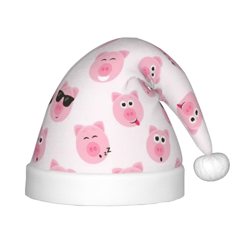 JIPOFD Weihnachtsmütze mit lustigem rosa Schweinegesicht, uni, weich und bequem, verdickte Weihnachtsmütze JIPOFD Weihnachtsmütze mit lustigem rosa Schweinegesicht, uni, weich und bequem, verdickte Weihnachtsmütze von JIPOFD