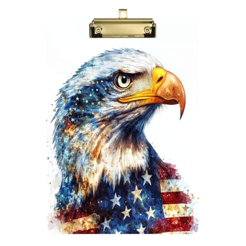 JIPONI Patriotisches Sternadler-Klemmbrett, Klemmbretter mit niedrigem Profil, goldfarbener Clip, A4, Briefgröße, Klemmbrett für Krankenschwestern, Studenten, Lehrer, Frauen, 31,8 x 22,9 cm JIPONI Patriotisches Sternadler-Klemmbrett, Klemmbretter mit niedrigem Profil, goldfarbener Clip, A4, Briefgröße, Klemmbrett für Krankenschwestern, Studenten, Lehrer, Frauen, 31,8 x 22,9 cm von JIPONI