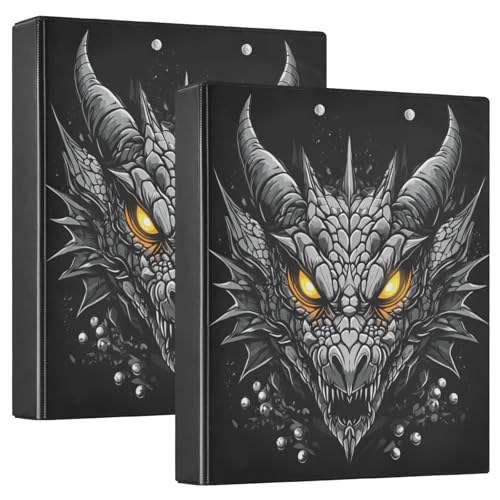 JIPONI Ringbuch mit 3 Ringen, Drachenkopf, Silber, 2,5 cm, runde Ordner für Männer, Frauen, Studenten, niedlicher Aktenordner für Büro, Zuhause, Schule JIPONI Ringbuch mit 3 Ringen, Drachenkopf, Silber, 2,5 cm, runde Ordner für Männer, Frauen, Studenten, niedlicher Aktenordner für Büro, Zuhause, Schule von JIPONI