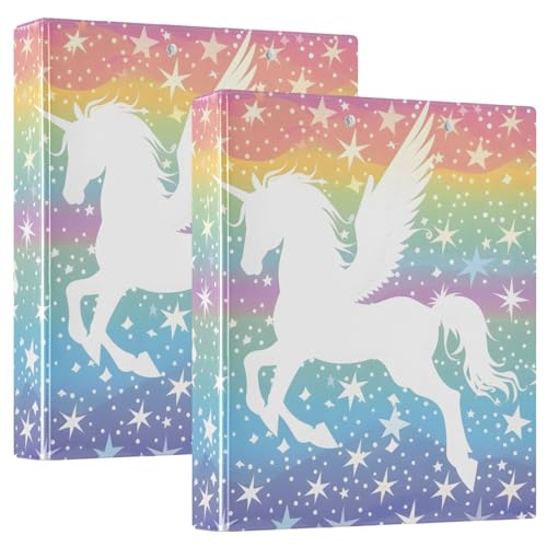 JIPONI Ringbuch mit 3 Ringen, geflügeltes Einhorn und Sterne, 2,5 cm, rund, für Männer, Frauen, Studenten, niedlicher Aktenordner für Büro, Schule, 1 Stück JIPONI Ringbuch mit 3 Ringen, geflügeltes Einhorn und Sterne, 2,5 cm, rund, für Männer, Frauen, Studenten, niedlicher Aktenordner für Büro, Schule, 1 Stück von JIPONI