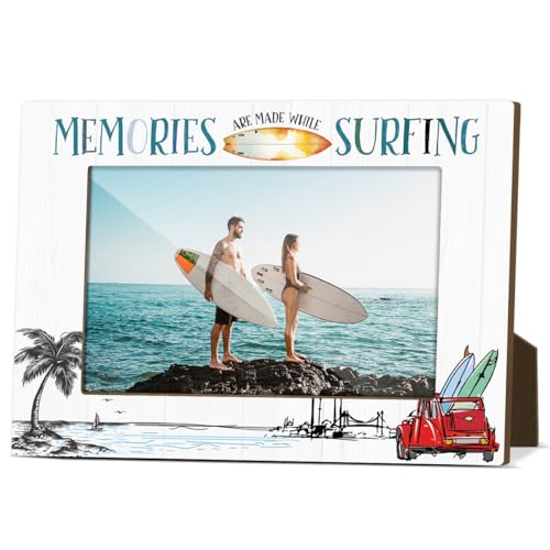 Memories are Made While Surfing Holz-Bilderrahmen für Urlaubsdekorationen, Surfen, Bilderrahmen für Schreibtisch, Holz-Bilderrahmen 10,2 x 15,2 cm für Sommer-Tischdekoration, Skizze, Fotogeschenke für Memories are Made While Surfing Holz-Bilderrahmen für Urlaubsdekorationen, Surfen, Bilderrahmen für Schreibtisch, Holz-Bilderrahmen 10,2 x 15,2 cm für Sommer-Tischdekoration, Skizze, Fotogeschenke für von JIRIM-BEUTY