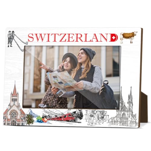 Schweiz-Souvenir-Bilderrahmen für Schreibtisch, Holz-Bilderrahmen, 10 x 15 cm, für Urlaub, Flitterwochen, Geschenke für Paare, Fotogeschenke für internationale Reisende – M771 Schweiz-Souvenir-Bilderrahmen für Schreibtisch, Holz-Bilderrahmen, 10 x 15 cm, für Urlaub, Flitterwochen, Geschenke für Paare, Fotogeschenke für internationale Reisende – M771 von JIRIM-BEUTY