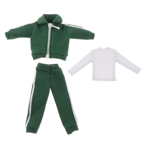 JISADER 1/12 Skala Männliche Figur Kleidung männer Puppe Kleidung Outfits Trainingsanzug Täglichen Sportswear, GrÜn von JISADER