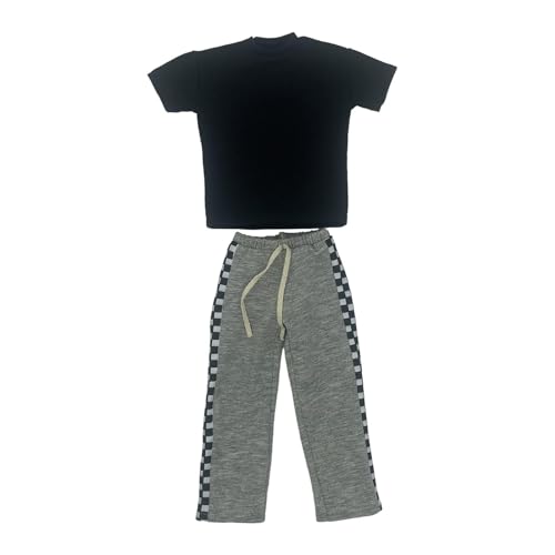 JISADER 1/6 Männer Jogger Hose T Shirt handgemachte Puppe Kleidung Sport Kostüm Miniatur Kleidung für 12 Zoll Action-Figuren Zubehör, Schwarz und Grau JISADER 1/6 Männer Jogger Hose T Shirt handgemachte Puppe Kleidung Sport Kostüm Miniatur Kleidung für 12 Zoll Action-Figuren Zubehör, Schwarz und Grau von JISADER