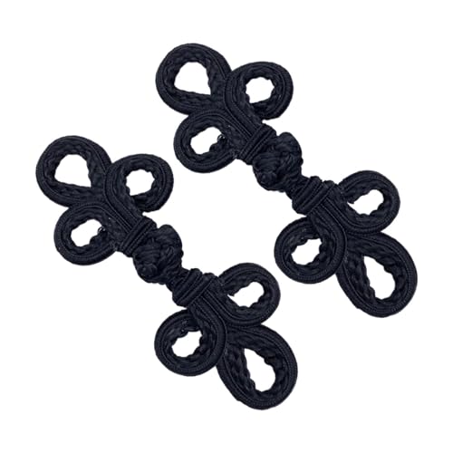 JISADER 2 Paar chinesische Knoten-Froschknöpfe, chinesische Verschlussknöpfe, chinesischer Froschverschluss für Strickjacke, Schwarz JISADER 2 Paar chinesische Knoten-Froschknöpfe, chinesische Verschlussknöpfe, chinesischer Froschverschluss für Strickjacke, Schwarz von JISADER