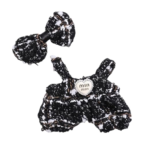 JISADER 2X Puppenkleidung Set Mädchen Puppen Outfits Kleidung Anzug für 15 cm oder 17 cm Anhänger Puppen, Schwarz JISADER 2X Puppenkleidung Set Mädchen Puppen Outfits Kleidung Anzug für 15 cm oder 17 cm Anhänger Puppen, Schwarz von JISADER
