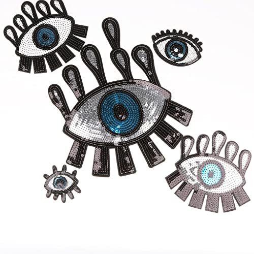 JISADER 5 Stück Augen Form Pailletten Aufnäher Aufnäher Zum Aufbügeln Kleidung Kleid Dekor von JISADER