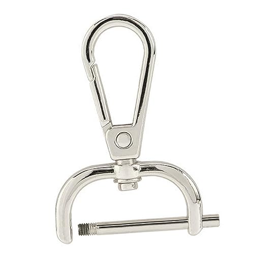 JISADER Drehbare Karabinerverschlüsse, Karabinerhaken mit Drehgelenk, Karabinerhaken Schlüsselanhänger, Metall Trigger Snap Hooks mit D-Ringen für Taschen Gürtel DIY Nähen Handwerk, 19 mm Silber von JISADER