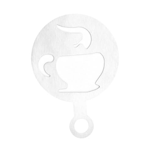 JISADER Kaffeemandel Kuchen Schablonen Vorlagen Dekoration Kunsthandwerk Backmalerei Werkzeuge für Torte Latte Cookie Cappuccino Kaffee, Tassenmuster von JISADER
