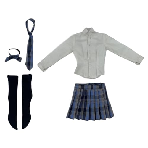 JISADER Maßstab 1:6 Mädchen Uniform Anzug Weibliche Figur Puppe Kleidung Cosplay für 12'' Weibliche Puppen Figur, Hellblau von JISADER