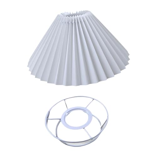 JISADER Plissierter Lampenschirm, Deckenventilator Lichtabdeckung, Pendelleuchtenabdeckung Aus Nordischem Stoff für Wohnzimmer, Restaurant, Weiß von JISADER