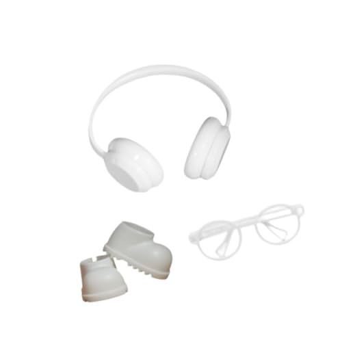 JISADER Puppen Regenstiefel Zubehör mit Kopfhörern Und Brille Aus Pp Material für 17cm Puppen Zum Dekorieren, Weiß JISADER Puppen Regenstiefel Zubehör mit Kopfhörern Und Brille Aus Pp Material für 17cm Puppen Zum Dekorieren, Weiß von JISADER